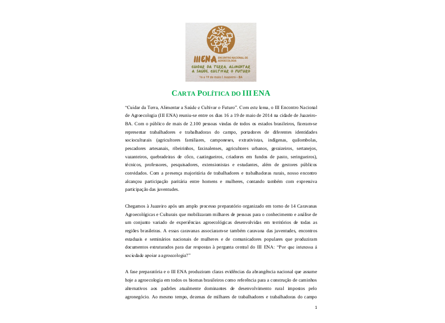 Carta Política III ENA